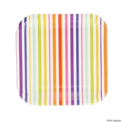 Geometric Pattern Square Dinner Plates-24Pk
